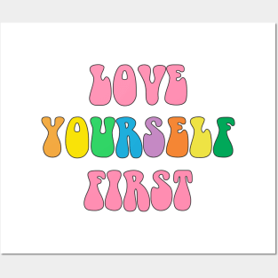 Vintage Love Yourself First Retro Aesthetic Streetwear Posters and Art